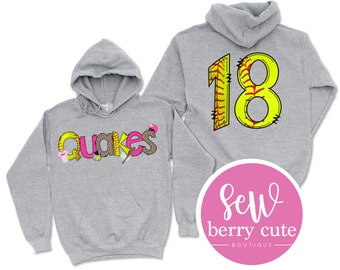 Softball Hoodie - Custom Hoodie - Girls Hoodie - Softball Player