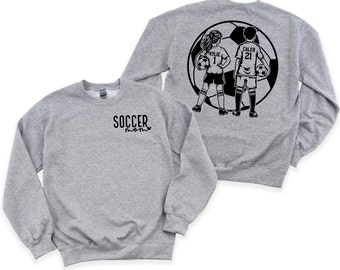 Custom Soccer Sweatshirt - Personalized Soccer Boy and Girl Shirt - Soccer Mom Crewneck - Mothers Day Gift for Soccer Mama - Soccer Crewneck