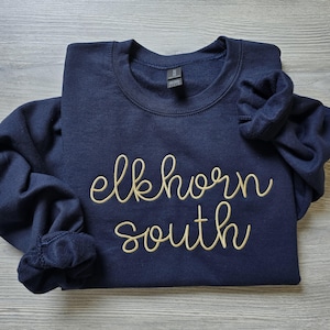 Custom Embroidered Crewneck - Mascot Sweatshirt - School Spirit