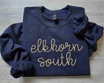 Custom Embroidered Crewneck - Mascot Sweatshirt - School Spirit