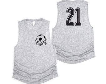 Custom Soccer Shirt - Soccer Muscle Tank Top - Soccer Mama Tank Top -  Soccer Mom Shirt - Soccer Player - Personalized Soccer Shirt