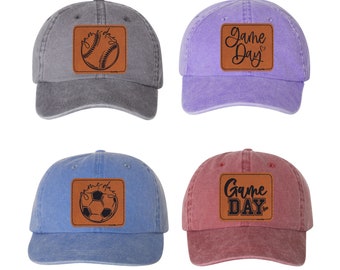 Game Day Cap | Hat | Baseball | Soccer | Softball | Football | Lacrosse | Basketball | Leatherette Patch