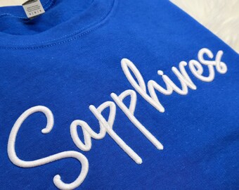 Sapphires 3D Embroidered Crewneck
