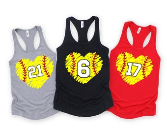 Personalized Softball Tank Top - Softball Mom - Softball Player - Custom Softball Shirt - Gift for her