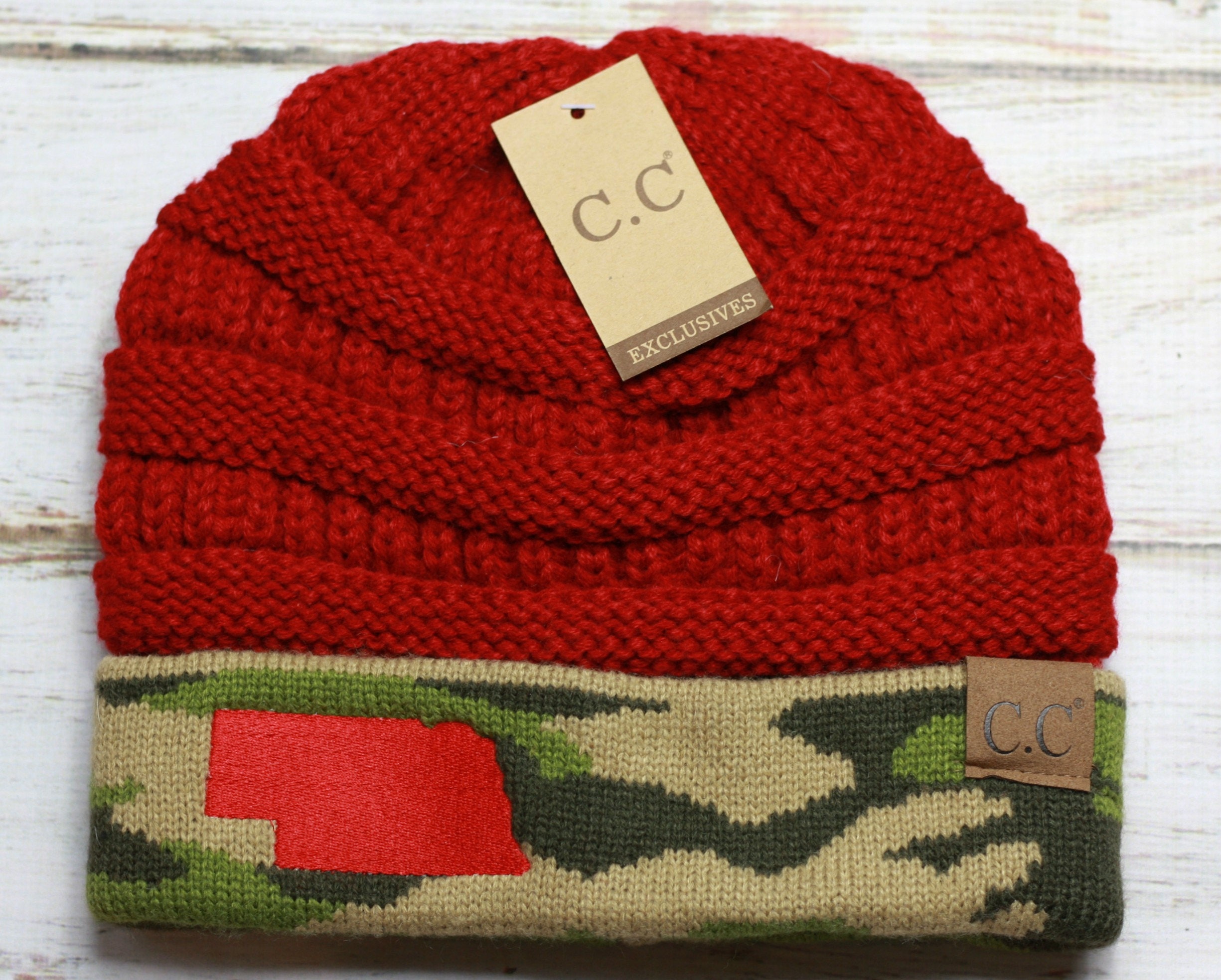 Nebraska Beanie, Camo Hat, Husker Hat, Nebraska, Nebraska Huskers