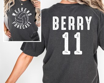 Weekend Forecast - Volleyball Mom Shirt - Custom Volleyball Tee - Volleyball Dad - Comfort Colors - Oversized Shirt - Personalized Shirt