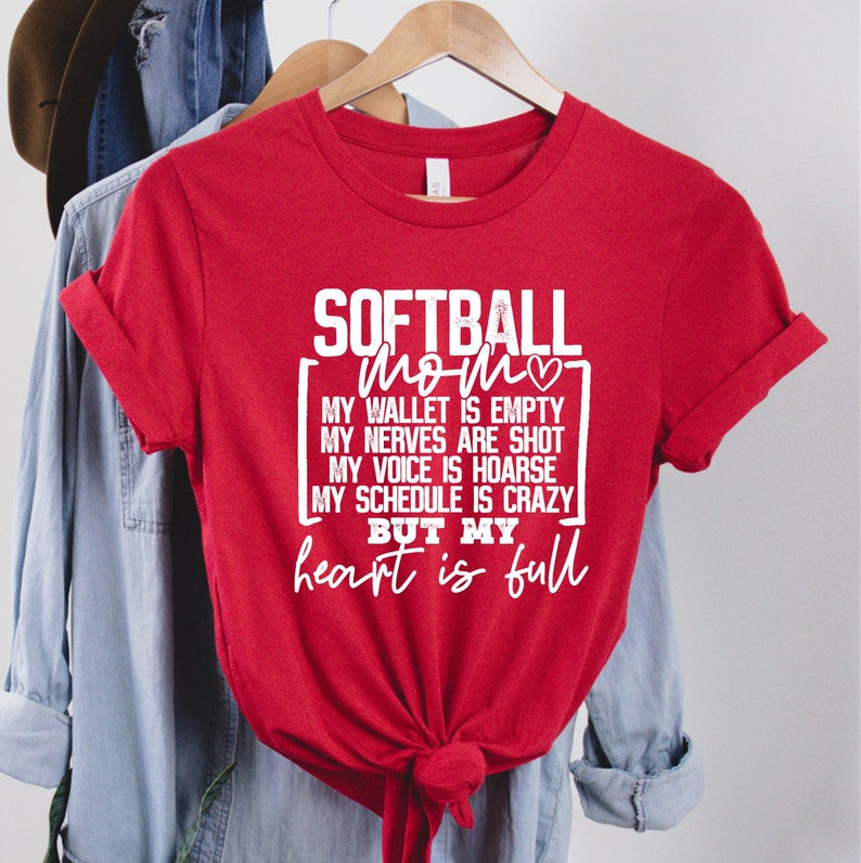 Softball Mom Shirt | Wallet Empty | Heart Full | Softball Shirt | Softball image 4