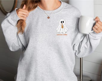 Embroidered Halloween Ghost Sweatshirt
