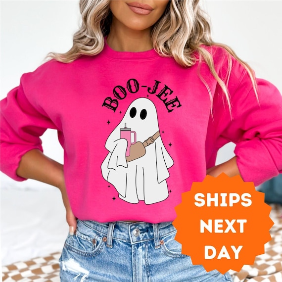 Cute Ghost Boo Jee Bougie Preppy Halloween Sweatshirt Sweater 