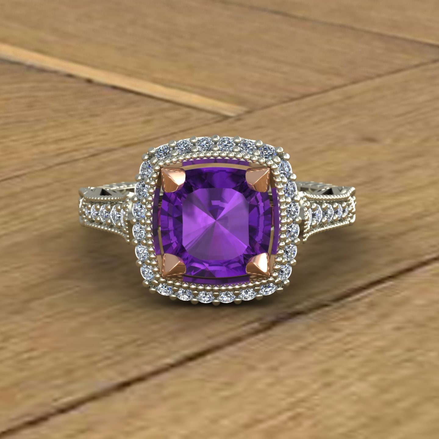 Beauty Fashion Ovale Cut grenat & White Topaz & Gemme Améthyste Jaune Goldring Beauty Fashion Ovale Cut grenat & White Topaz & Gemme Améthyste Jaune Goldring