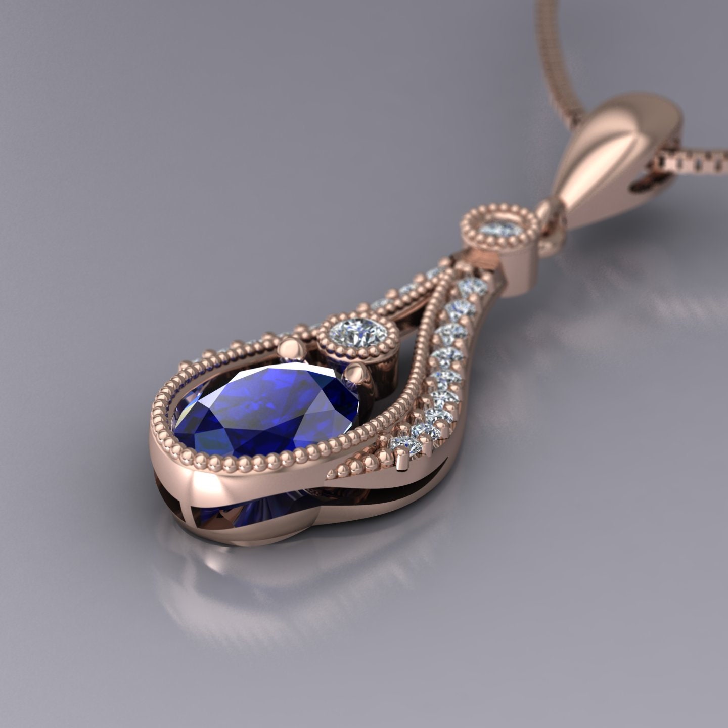 6.20 Carat Vintage Sapphire Emerald Pendant Necklace 18 Karat –  EmeraldsMaravellous