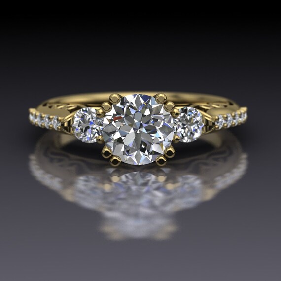 White Gold and Diamond Petite Fleur Ring