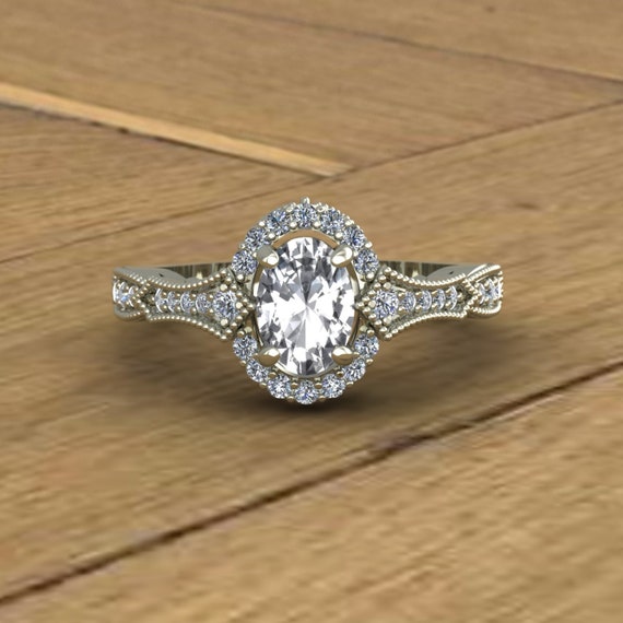 oval white sapphire engagement rings oval white sapphire engagement rings