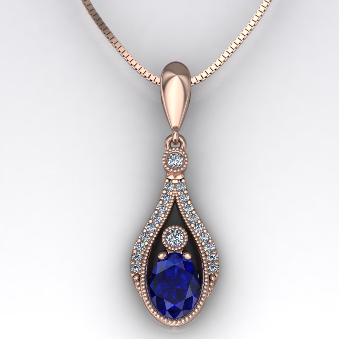 Sapphire store diamond pendant