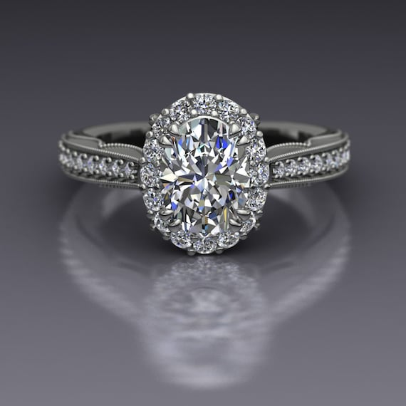 1 carat oval sale halo diamond ring