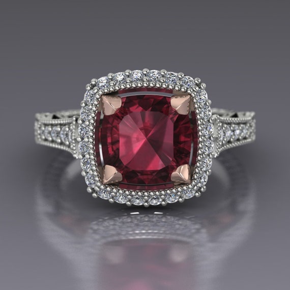 Regard Jewelry - 8.52CT RHODOLITE GARNET RING SET IN 14K