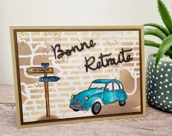 Carte de retraite,carte fais main