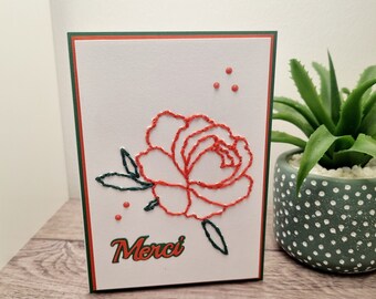 Carte de remerciement,carte merci,carte fais main