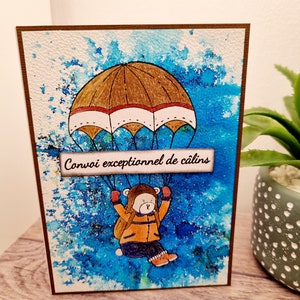 Carte anniversaire,carte bonjour,carte fais main