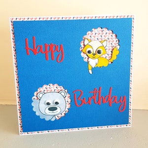 Carte anniversaire,carte fait main,birthday card,carte enfant