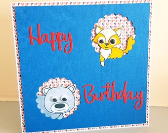 Birthday card, handmade card, birthday card, child card