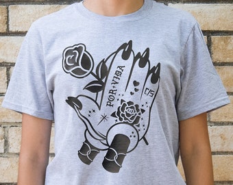Mousie Praying Hands - **UNISEX** Grey 100% Ring-Spun cotton Shirt