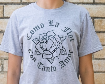 Como La Flor -Selena- Grey **UNISEX** Ring-Spun Shirt