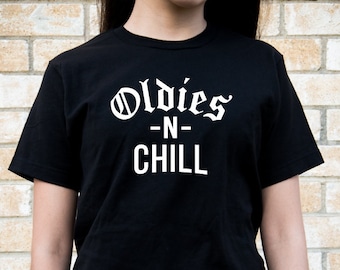 Oldies N Chill -  UNISEX Black 100% Ring-Spun cotton Shirt