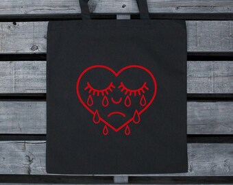 Crying Heart - Canvas Tote bag