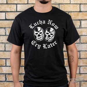 Lucha Now Cry Later, Royal Blue, Black Shirt Nero