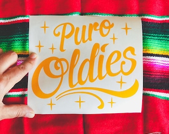 Puro Oldies - 5"x6" Vinyl cut transfer decal, laptop stickers