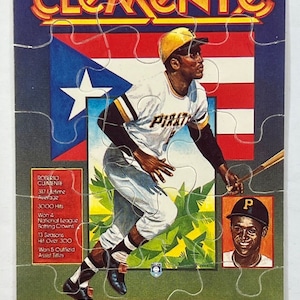 Vintage 1987 Leaf Donruss Roberto Clemente Mini Puzzle Cards Uncut Mint Condition