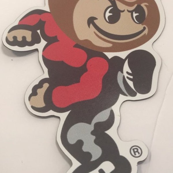 Vintage Ohio State University Buckeyes Large Beefy Brutus Buckeye Refrigerator Sheet Magnet Excellent Condition 1990's