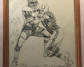 Vintage Lyle Alzado Cleveland Browns Shell Oil Print By Kelly Akins Hand Signed Custom Framed 1981 Excellent Condition