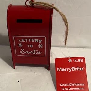 Metal Letters To Santa Metal Mailbox Christmas Tree Ornament by CVS New With Tags