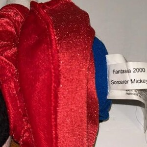 Mickey Mouse The Disney Store 12 Inch Fantasia Sorcerer Plush Bean Bag Excellent Condition 2000 image 4