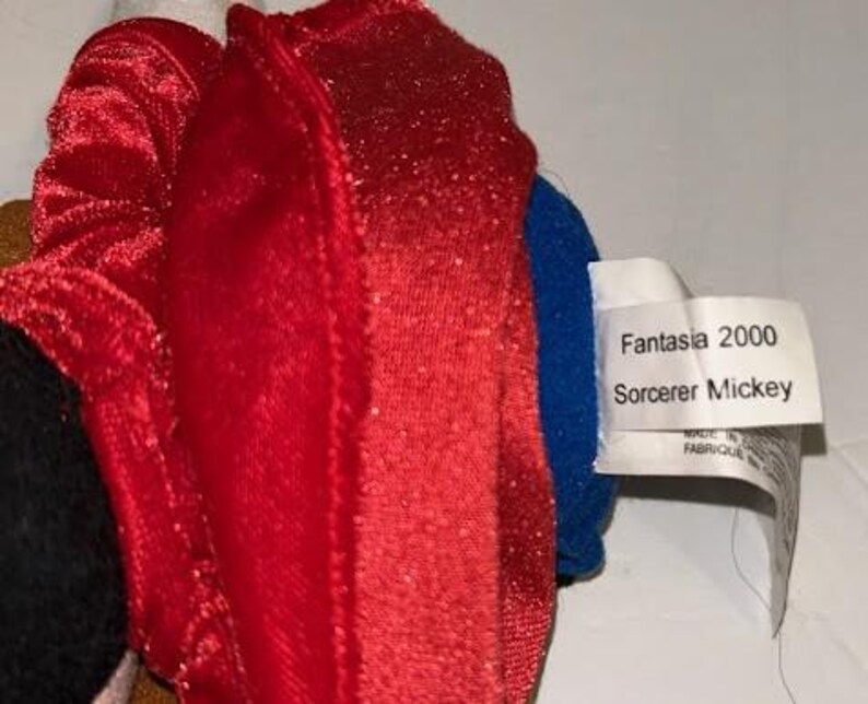 Mickey Mouse The Disney Store 12 Inch Fantasia Sorcerer Plush Bean Bag Excellent Condition 2000 image 4