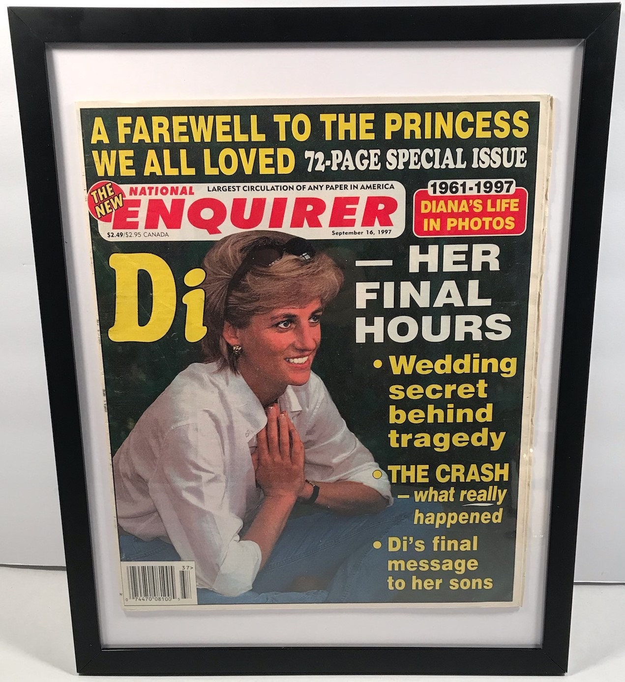 Vintage National Enquirer Princess Diana Farewell Edition
