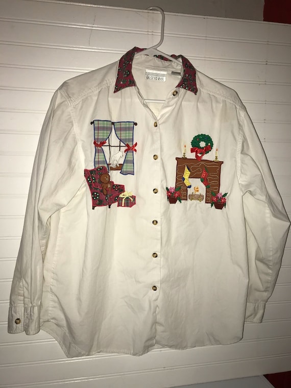 ugly christmas dress shirt XL