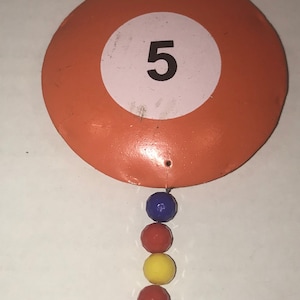 Vintage Metal Billiard Pool Ball Ornament 199&#39;s Near Mint Condition