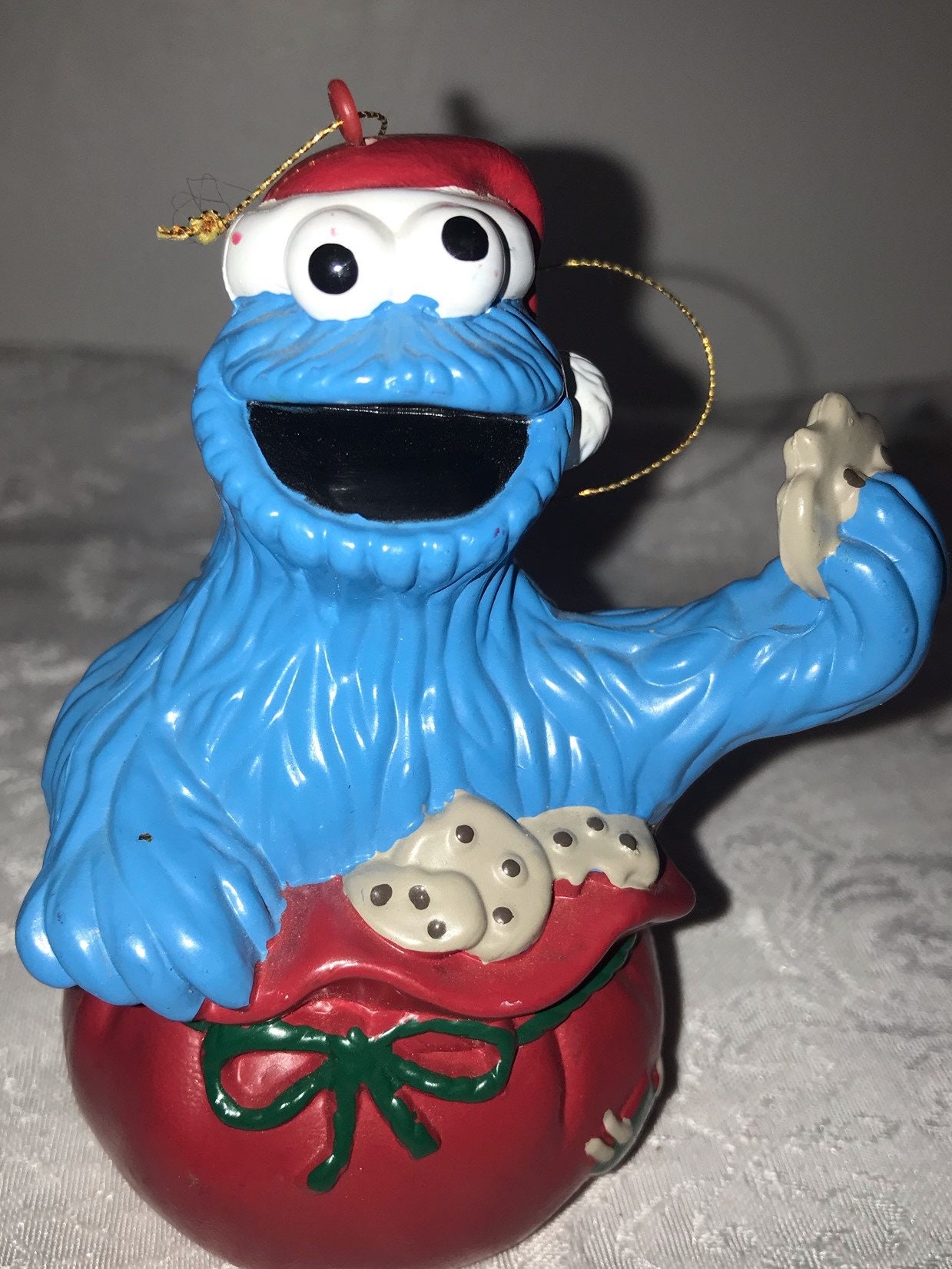 Vintage Cookie Monster Cookie Jar Hand Painted Ceramic Sesame Street 1980