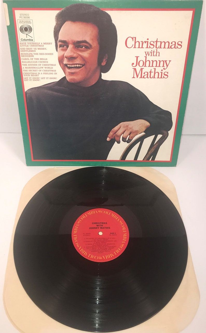 Vintage Johnny Mathis Christmas Vinyl Columbia Records 3C 38306 Reissue ...