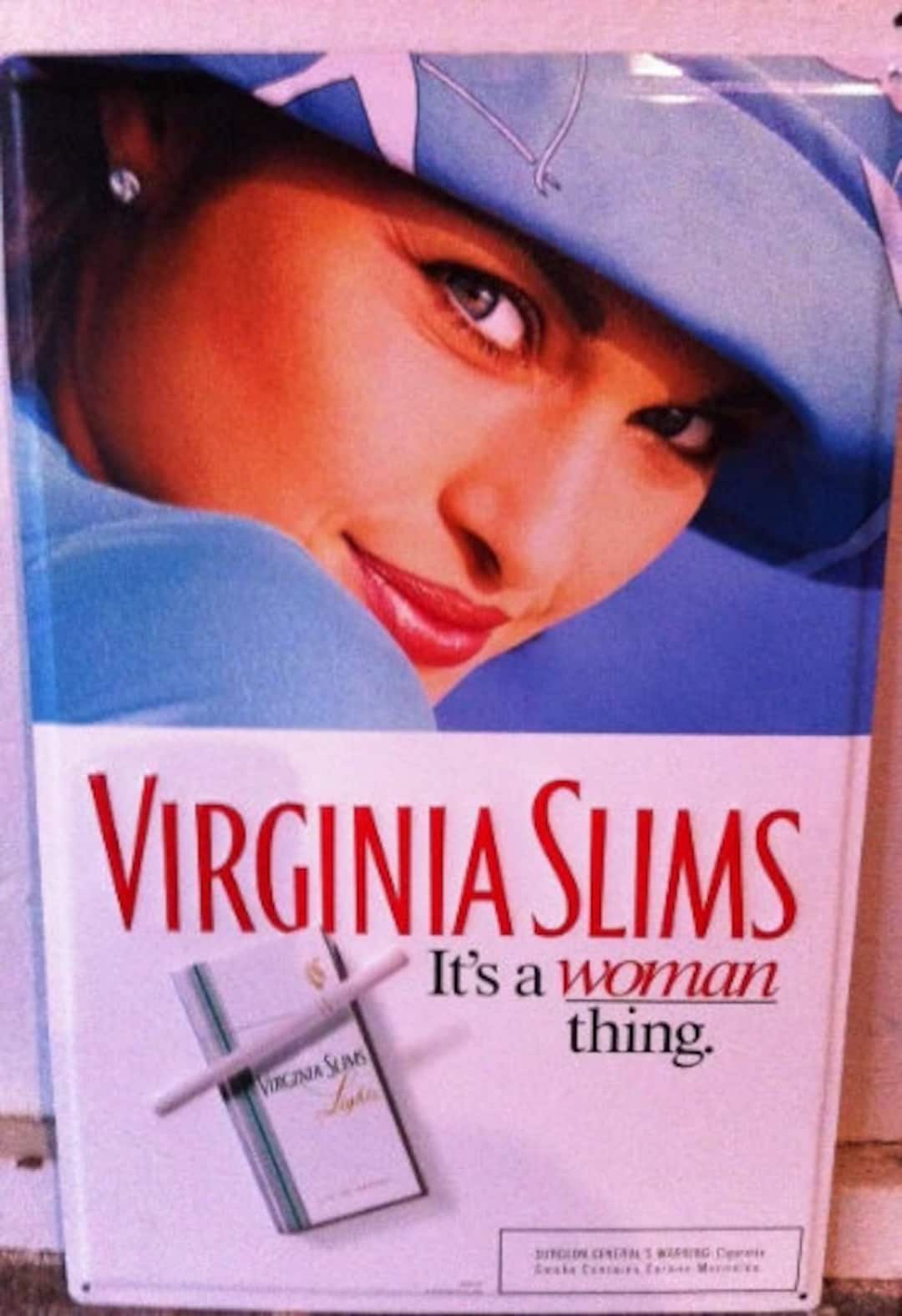 eva slims cigarettes Vintage Virginia Slims Metal Advertising Sign 1990's New