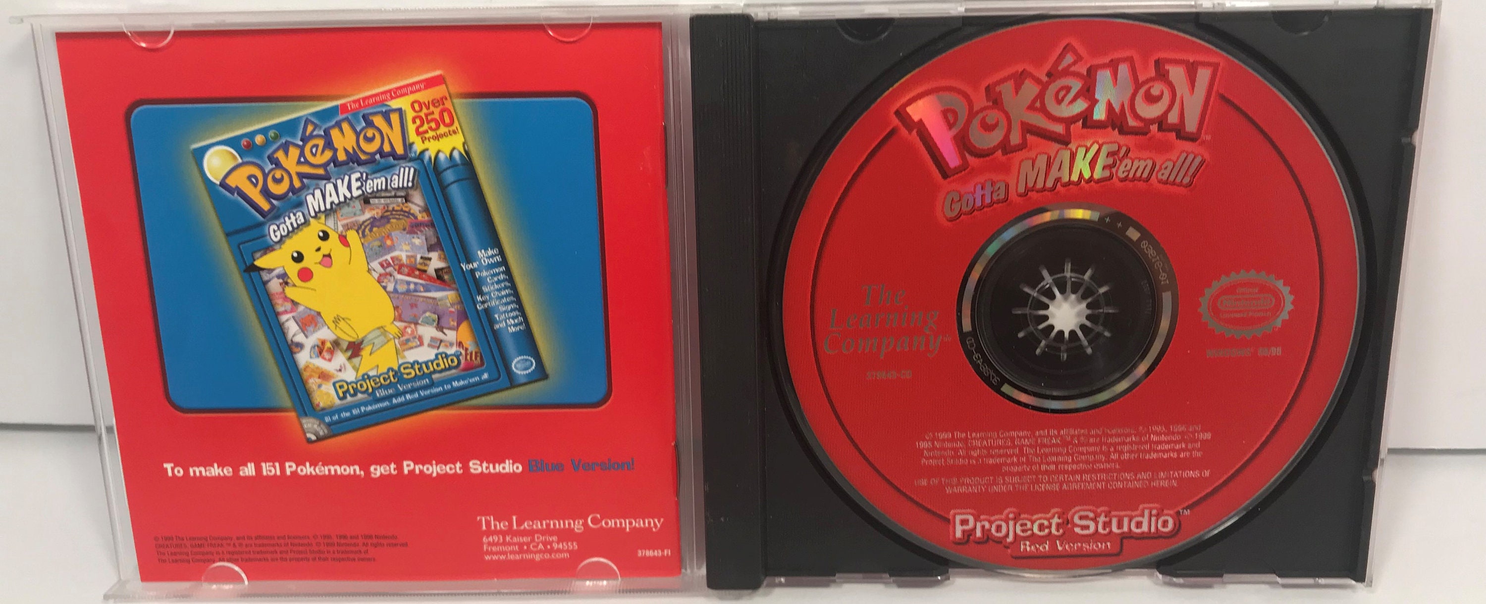 Pokémon Blue Version CD Rom Project Studio Make Lots of Cool Stuff! 1999