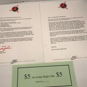 Vintage Michael Jordan Air Jordan Flight Club Member Kit With