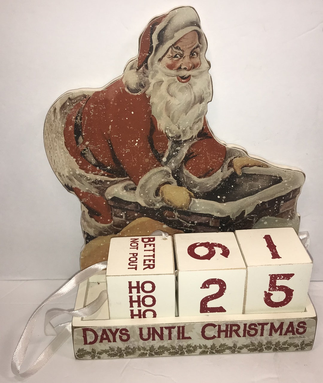 Primitives By Kathy Santa Wooden Advent Calendar With Doors Preowned 667507f027539dc987809791