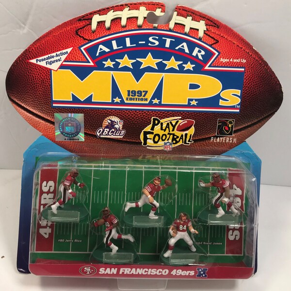 Vintage Galoob Toys NFL MVP All Star San Francisco 49ers Figures 5 Player Set 1997 NIP