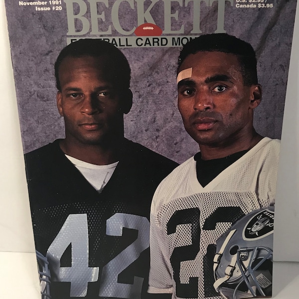 Vintage Beckett Football Card Monthly November 1991 Featuring Ronnie Lott and Roger Craig Mint Condition