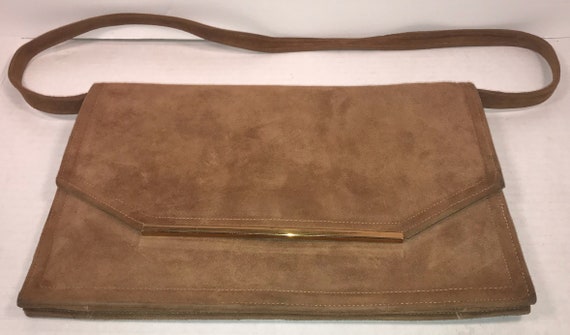 Vintage Medium Allison Ultrasuede Handbag 1970's … - image 1