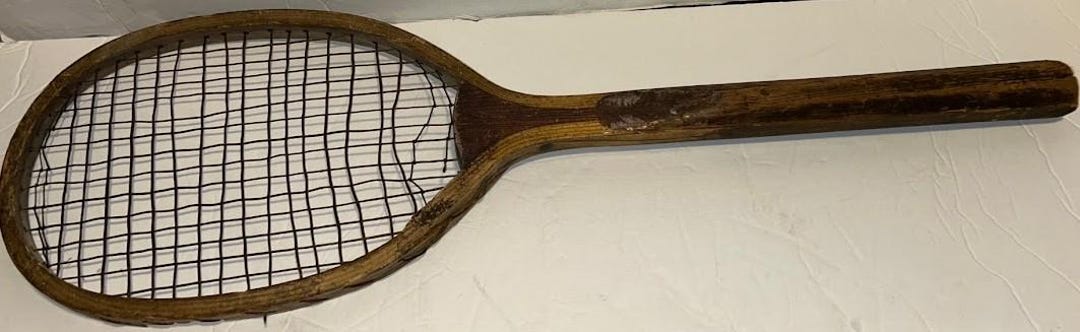 Set of 2 Antique Century Wooden Tennis Racquets Large and Small ...